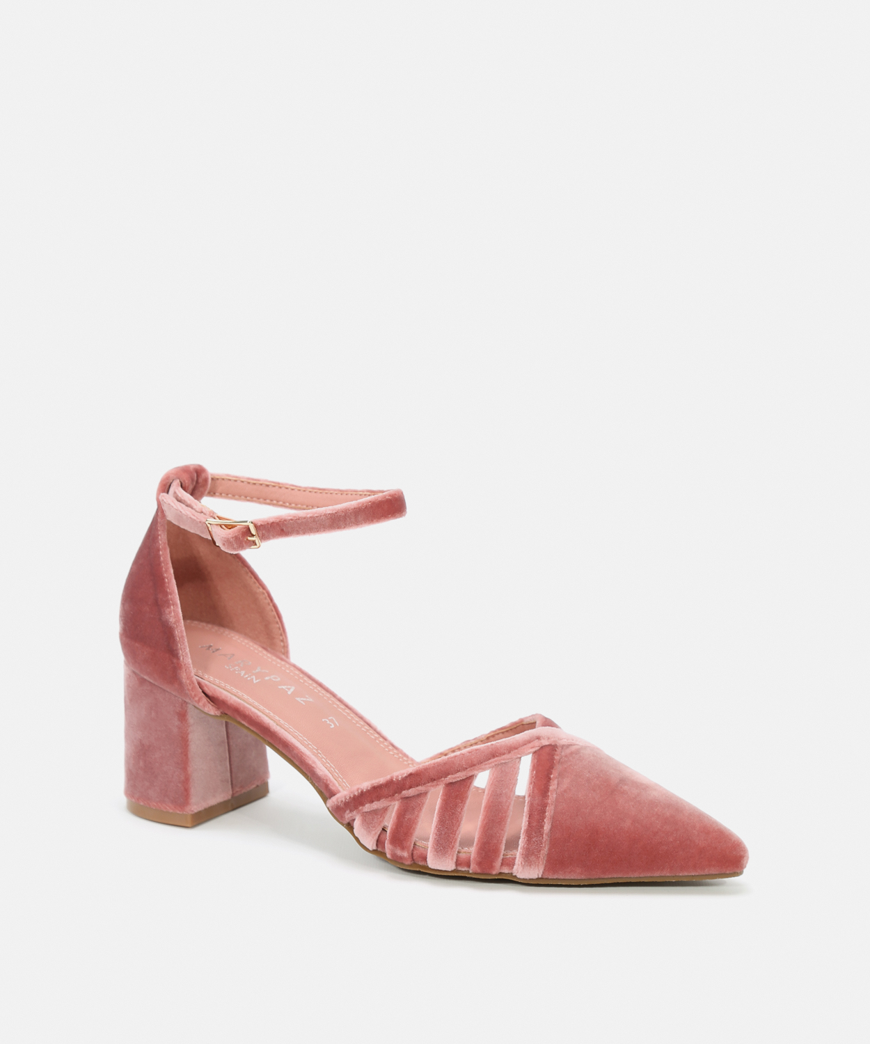 Zapatos tac&oacute;n terciopelo detalle image number null